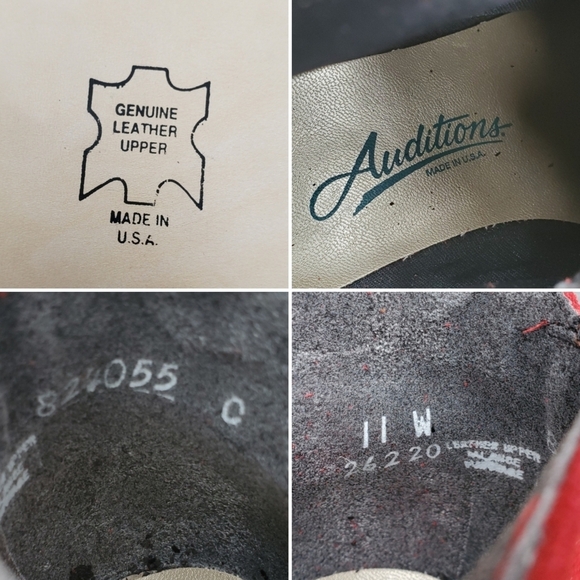 Vintage 80s Red Suede Leather Retro Pin Up Girl Lace-up Granny Lolita Booties 11 - Picture 8 of 8